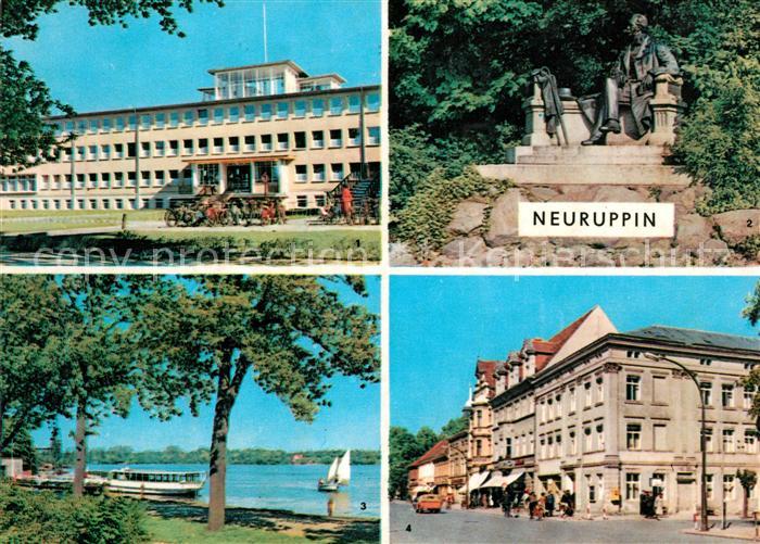 Neuruppin Poliklinik Fontane Denkmal Dampferanlegestelle Karl Marx Strasse