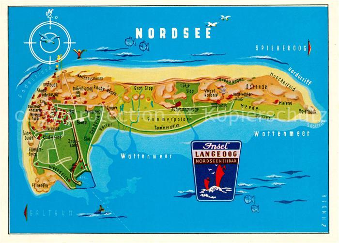 Langeoog Nordseebad Inselkarte