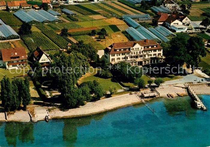 Insel Reichenau Fliegeraufnahme mit Strandhotel Loechnerhaus