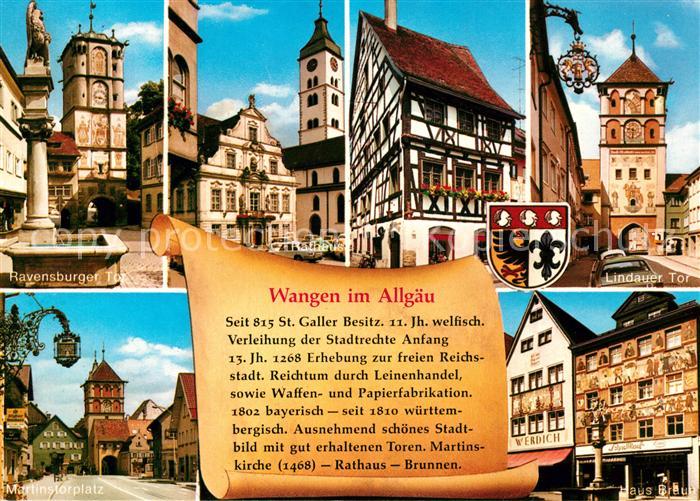 Wangen Allgaeu Ravensburger Tor Rathaus Lindauer Tor Martinstorplatz
