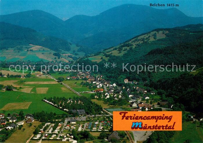 Muenstertal Schwarzwald Fliegeraufnahme mit Feriencamping Muenstertal und Belche
