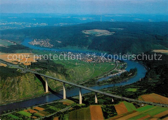 Dieblich Moselbruecke mit Moselschleife Fliegeraufnahme