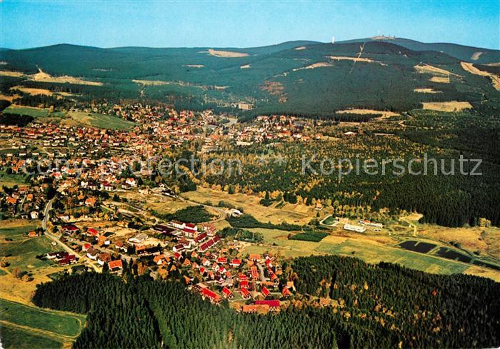 Braunlage Fliegeraufnahme mit Wurmberg und Brocken
