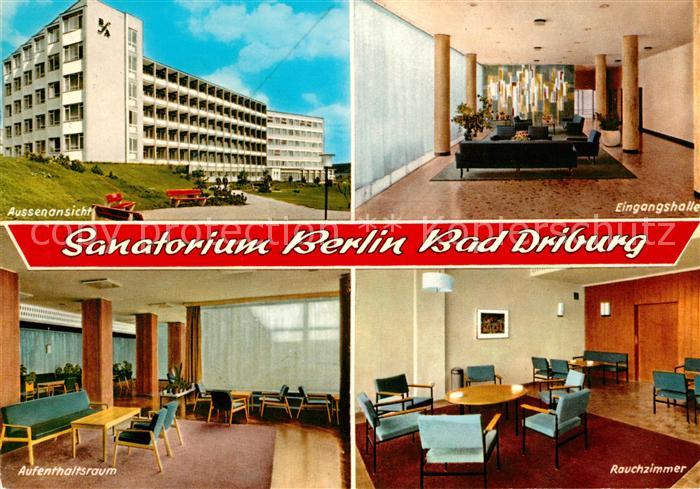 Bad Driburg Sanatorium Berlin Aussenansicht Eingangshalle Aufenthaltsraum Rauchz
