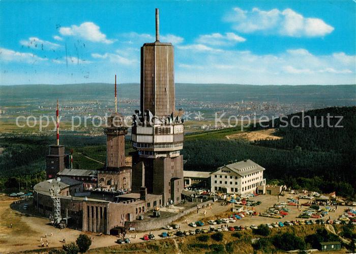 Grosser Feldberg Taunus Fliegeraufnahme mit Fernseh UKW und Fernmeldeturm