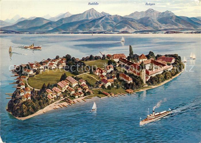 Fraueninsel Chiemsee Fliegeraufnahme mit Kloster