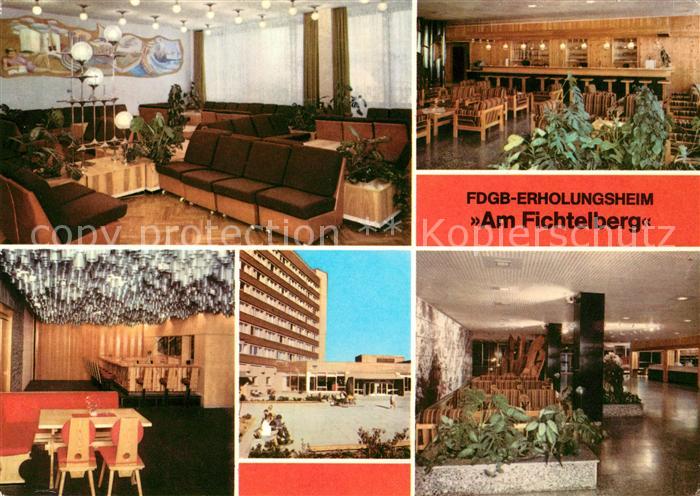 Oberwiesenthal Erzgebirge FDGB Erholungsheim Am Fichtelberg Leseraum Hallenbar S