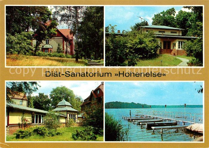 Rheinsberg Diaet Sanatorium Hohenelse Haus 2 und 3 Wandelgang Bootssteg am Rhein