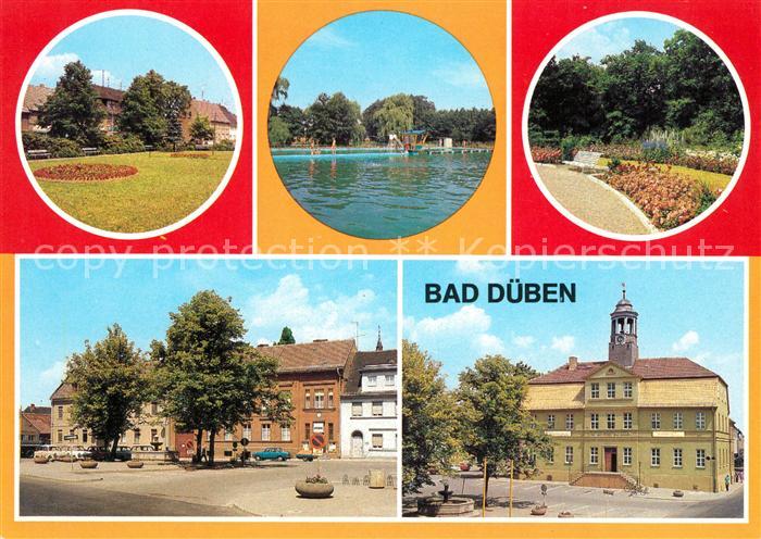 Bad Dueben Platz der Jugend Waldbad Hammermuehle Kurpark Markt Rathaus