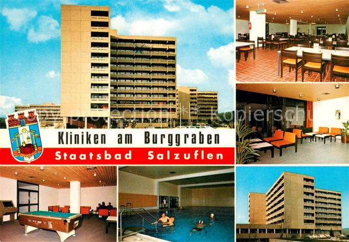 Bad Salzuflen Klinik am Burggraben Speisesaal Foyer Spielzimmer Hallenbad