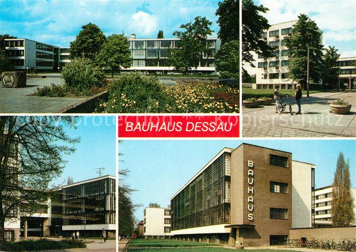 Dessau-Rosslau Bauhausplatz Atelierhaus Bruecke und Werkstattfluegel Werkstattge