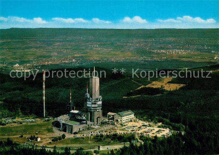 Grosser Feldberg Taunus Fliegeraufnahme mit Fernseh UKW und Fernmeldeturm