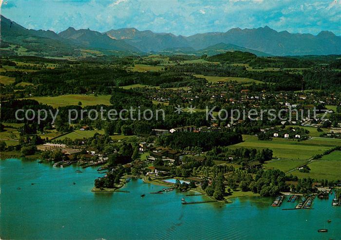 Stock Chiemsee Hafen und Prien Fliegeraufnahme