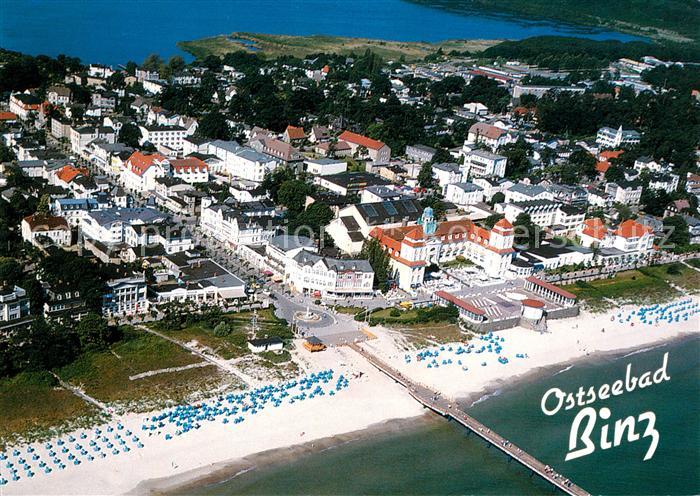 Binz Ruegen Ostseebad mit Seebruecke Fliegeraufnahme