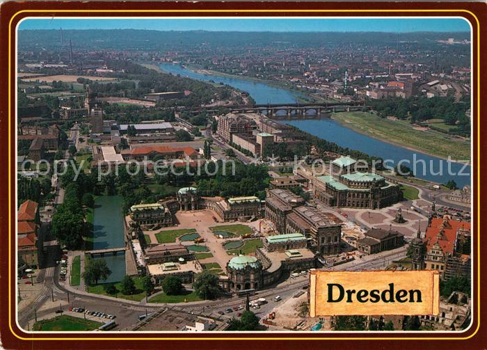 DRESDEN Elbe Fliegeraufnahme Altstadt