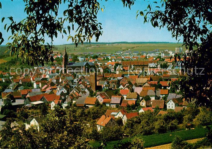 Hardheim Odenwald Stadtblick vom Wurmberg