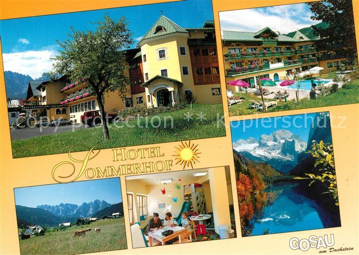 Gosau Oberoesterreich Hotel Sommerhof Schwimmbad Panorama Gaestezimmer