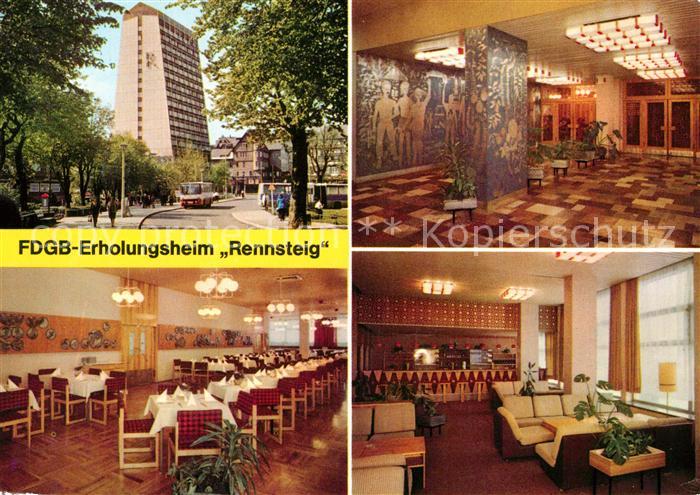 Oberhof Thueringen FDGB Erholungsheim Rennsteig Empfang Speisesaal Bar