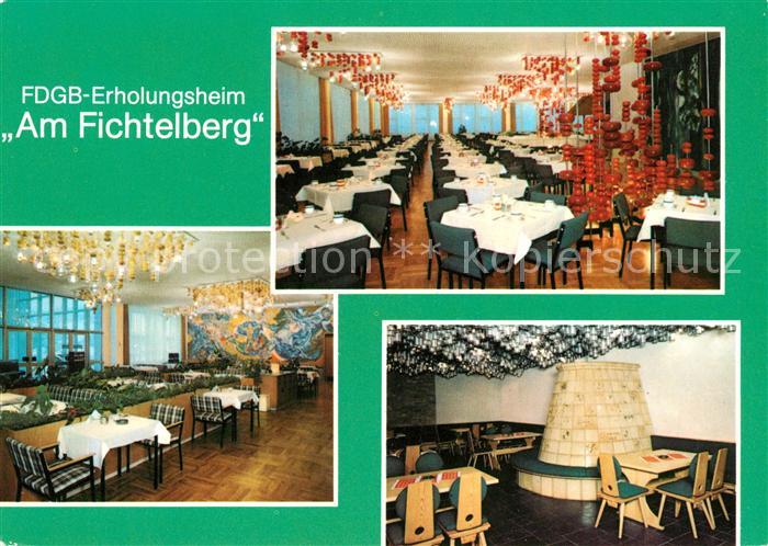 Oberwiesenthal Erzgebirge FDGB Erholungsheim Am Fichtelberg Speisesaal Urlauberc