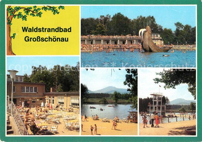 Grossschoenau Sachsen Waldstrandbad Teilansichten Terrasse