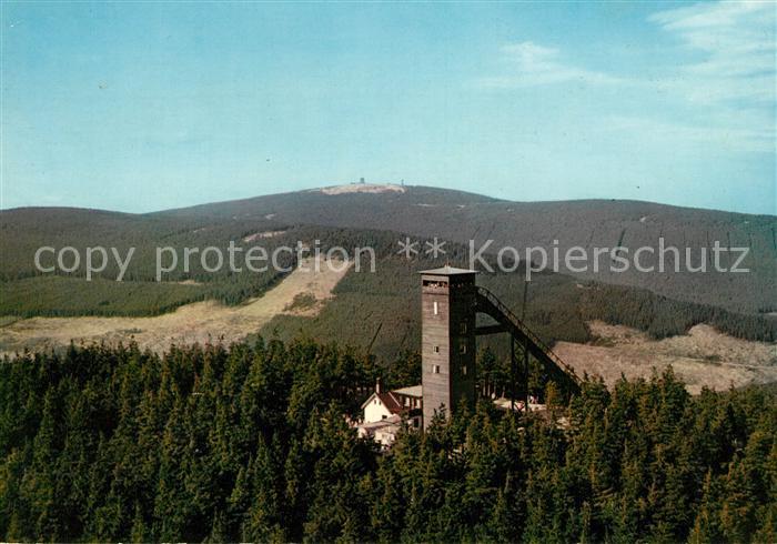 Braunlage Wurmbergschanze mit Aussichtsturm Fliegeraufnahme