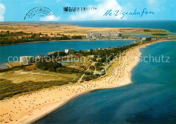 Heiligenhafen Ostseebad Strand am Steinwarder mit Binnensee Fliegeraufnahme