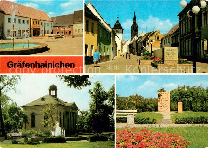 Graefenhainichen Markt Aug Bebel Strasse Paul Gerhardt Kapelle im Park der Freun