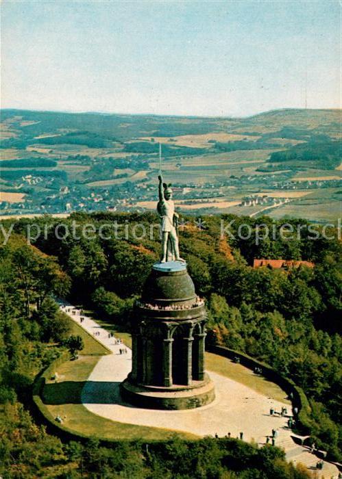 Detmold Hermannsdenkmal im Teutoburger Wald Fliegeraufnahme