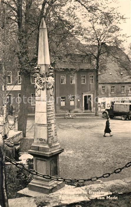 Wolkenstein Erzgebirge Postmellensaeule Markt