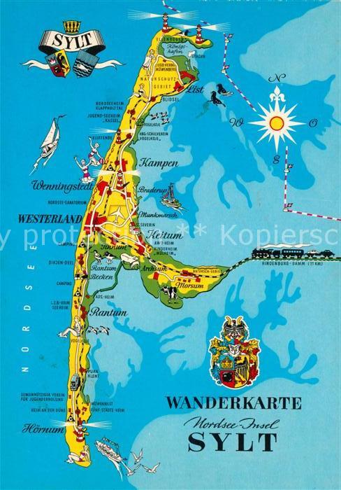 Sylt Ortungskarte Westerland Keitum Rantum