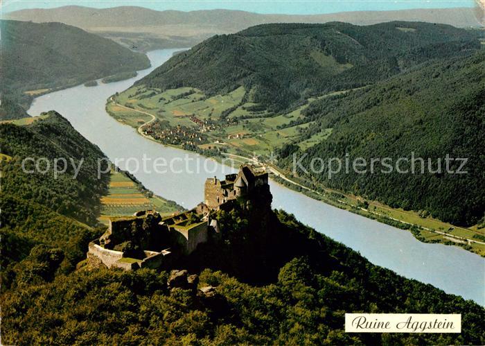 Aggsbach-Dorf Ruine Aggstein Fliegeraufnahme