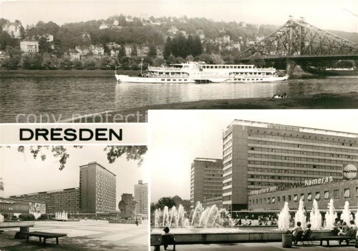 DRESDEN Elbe Blauen Wunder Prager Strasse