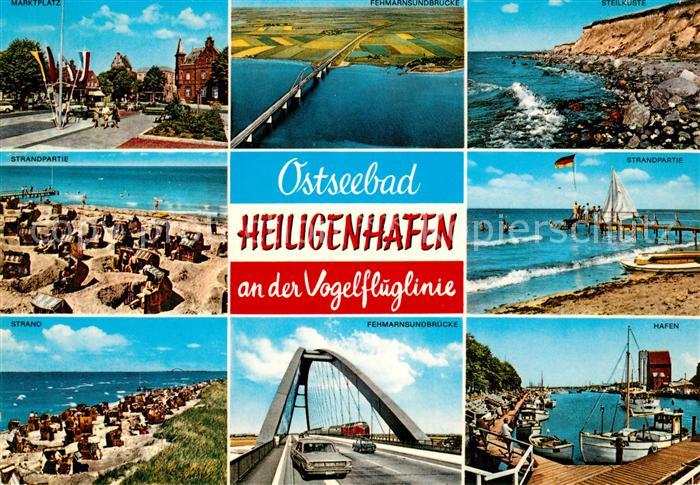 Heiligenhafen Ostseebad Hafen Marktplatz Fehmarnsundbruecke