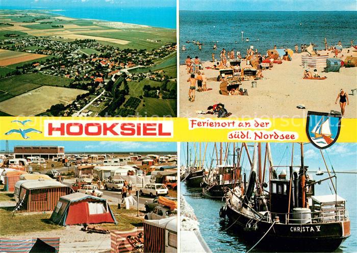 Hooksiel Nordseebad Strand Boot Christa V Fliegeraufnahme