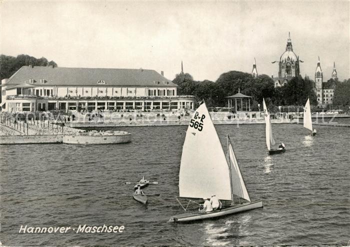 HANNOVER CITY Maschsee Segelboote Kanuten