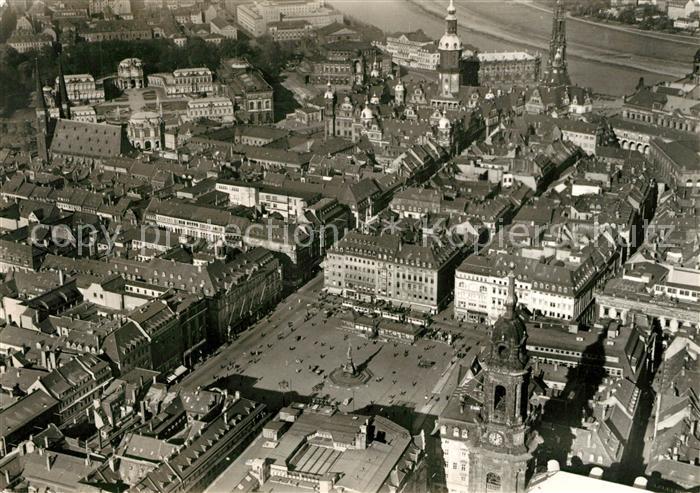 DRESDEN Elbe Fliegeraufnahme Altmarkt vor 1945