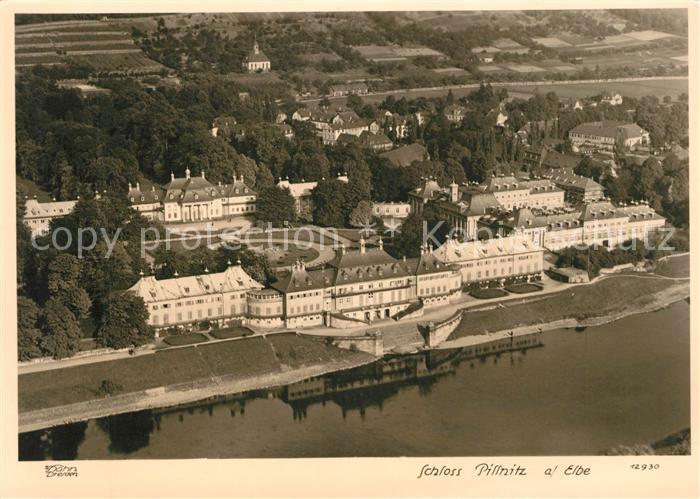 DRESDEN Elbe Fliegeraufnahme Schloss Pillnitz