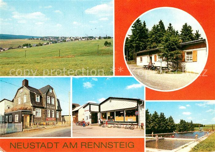 Neustadt Rennsteig Panorama Waldbaude FDGB Erholungsheim Freibad