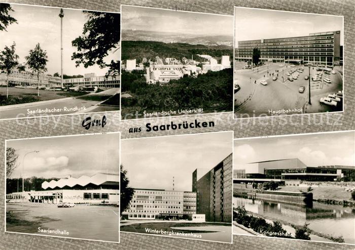 SAARBRueCKEN Saarland Hauptbahnhof Universitaet Rundfunk Saarlandhalle