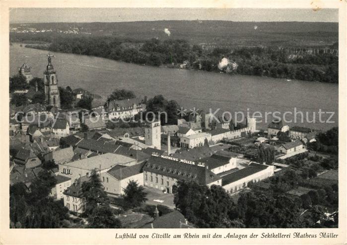 Eltville Rhein Fliegeraufnahme Sektkellerei Matheus Mueller