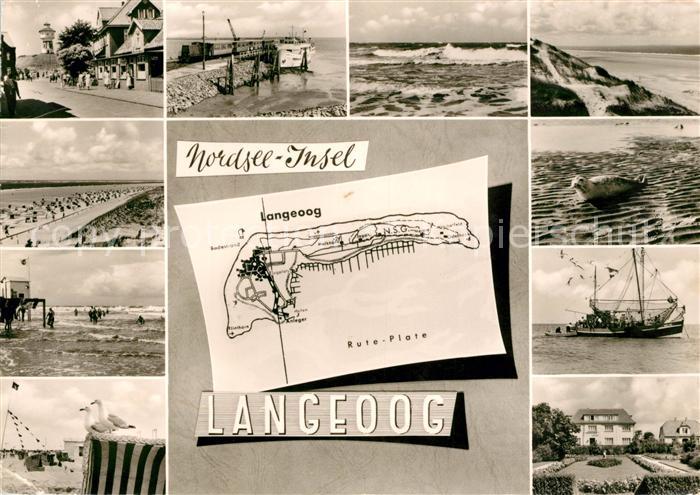 Langeoog Nordseebad Hafen Strand Robbe Fischerboot