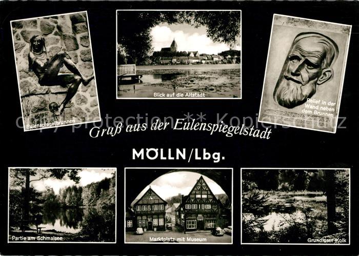 Moelln Lauenburg Altstadt Marktplatz Eulenspiegelbrunnen