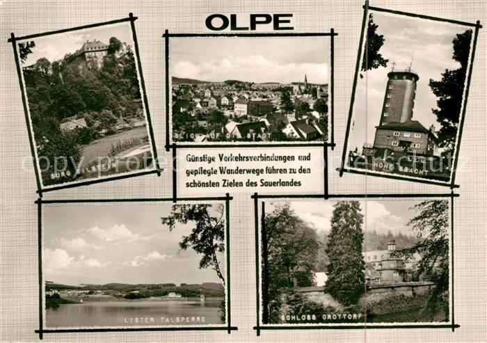 Olpe Stadt Burg Bilstein Hohe Bracht Lister Talsperre Schloss Grottorf