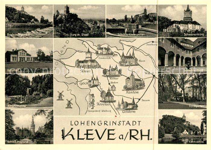 Kleve Bootsanlegestelle Bahnhof Amphitheater Schloss Mayland Kermisdahl