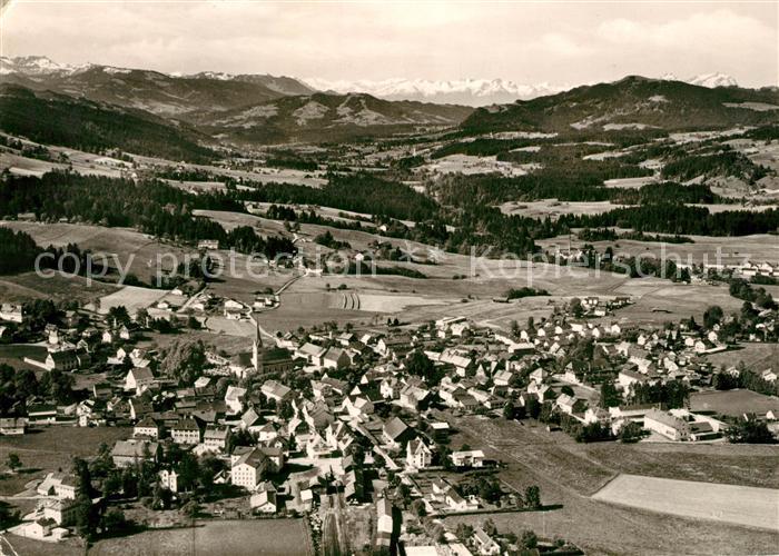 Weiler Allgaeu Fliegeraufnahme Hirschberg Schweizer Berge