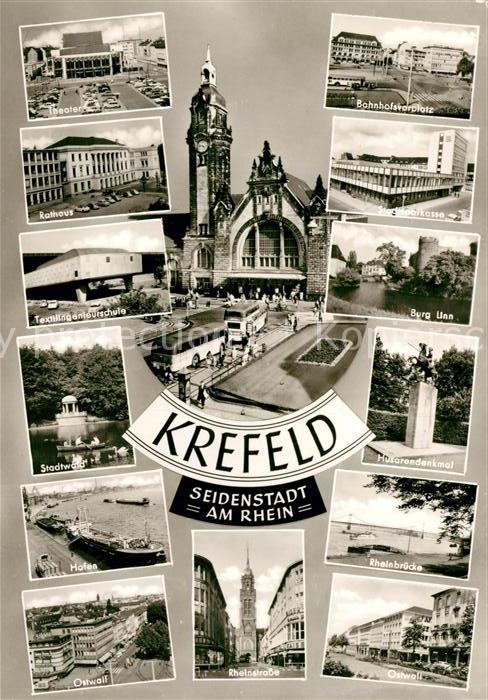 Krefeld Theater Rathaus Stadtwald Husarendenkmal Burg Bahnhofsvorplatz