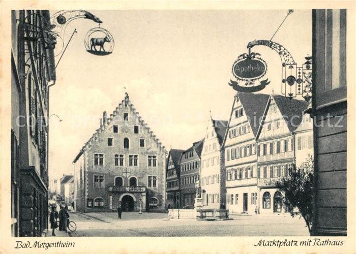 Mergentheim Bad Marktplatz Rathaus
