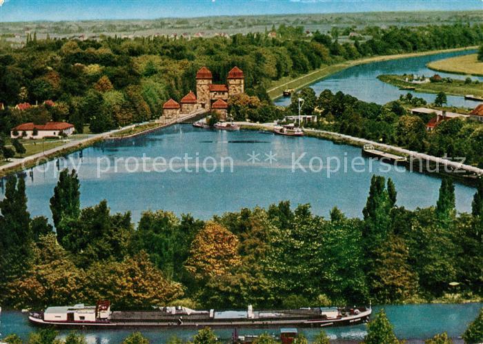 Minden Westfalen Fliegeraufnahme Schachtschleuse