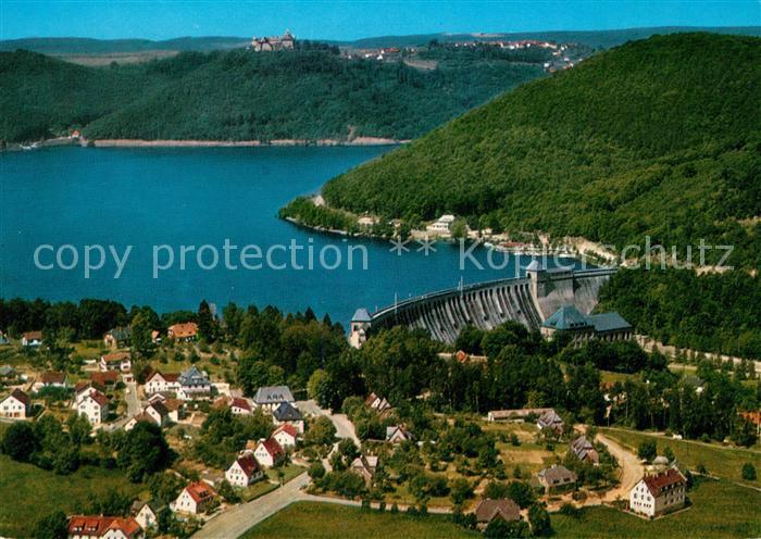 Hemfurth-Edersee Fliegeraufnahme Sperrmauer Schloss Waldeck