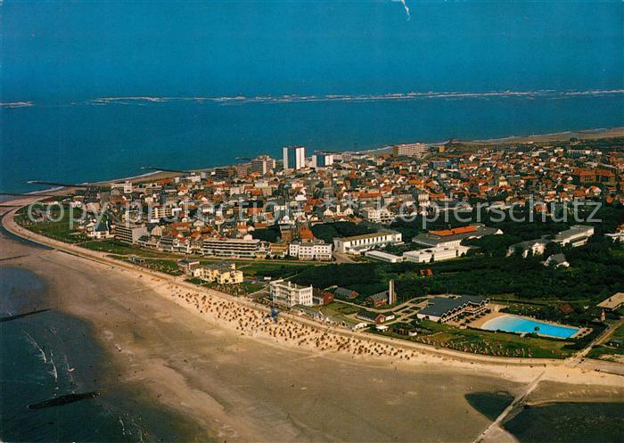 Norderney Nordseebad Fliegeraufnahme Weststrand Wellen Freibad